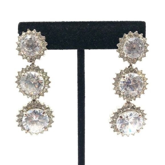 Slate & Willow Three Tier Crystal Earrings - Picture 1 of 2